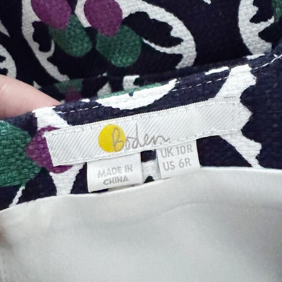 BODEN Heather Textured Shift Dress Navy Blue 6 - Picture 9 of 10